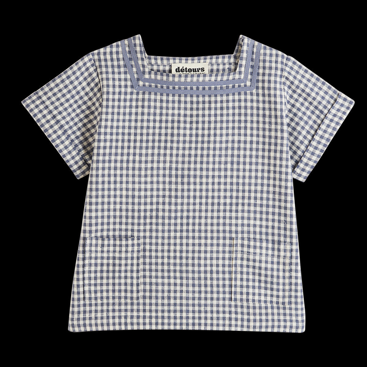 Top Isaac Vichy Bleu Et Ivoire