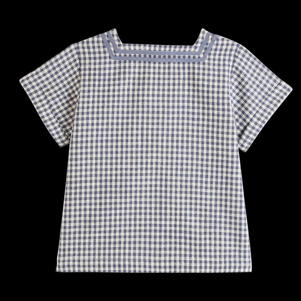 Top Isaac Vichy Bleu Et Ivoire