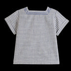 Top Isaac Vichy Bleu Et Ivoire