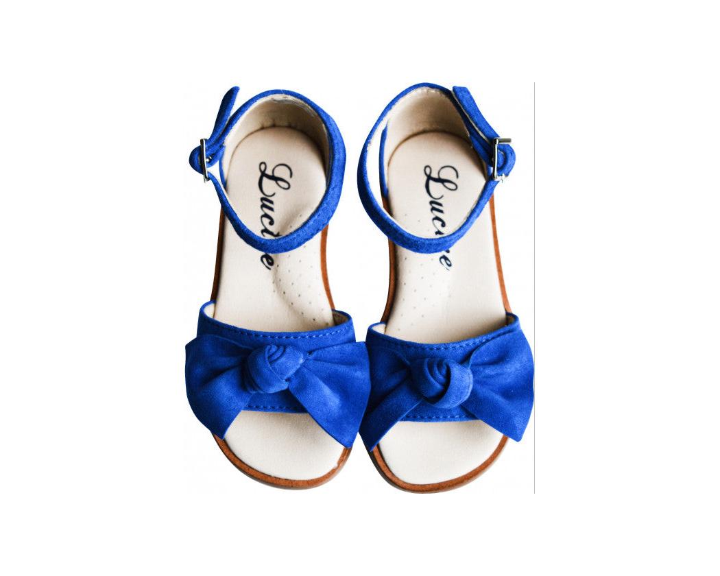 Nu-Pieds Noeud - Bleu Royal - Fille
