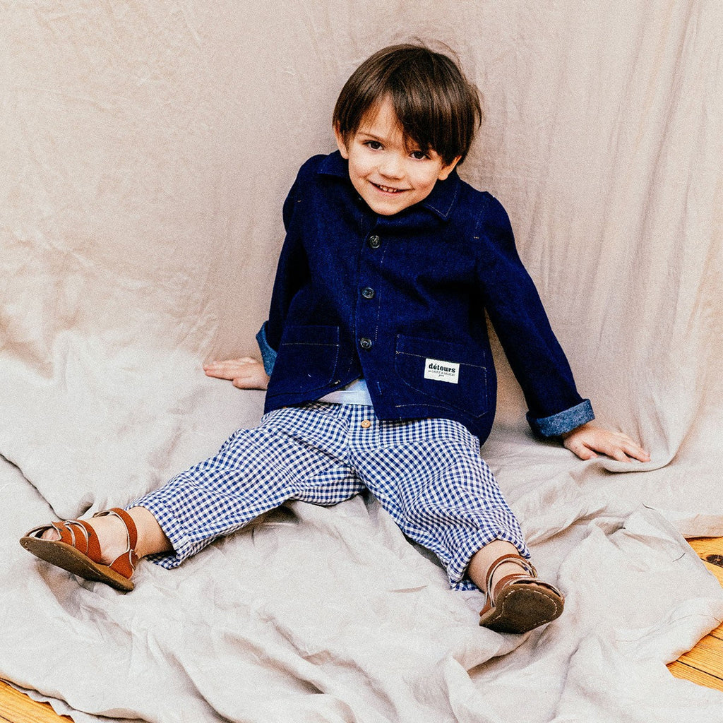 Pantalon Marlow Vichy Bleu Orage Et Ivoire
