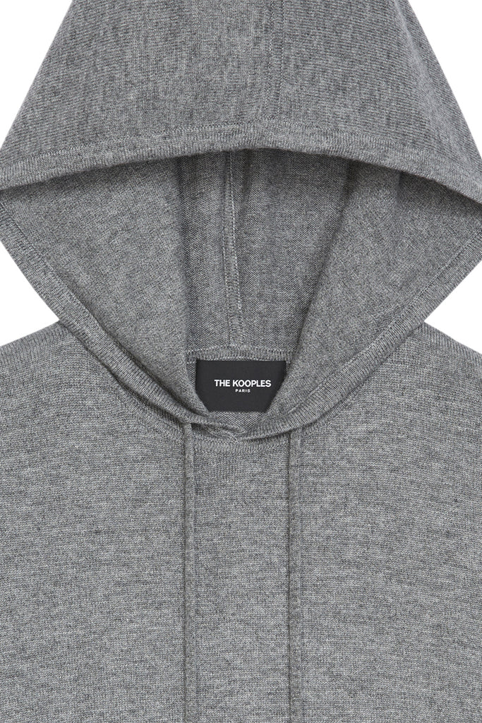 The Kooples - Sweat Gris À Capuche Maille - Femme