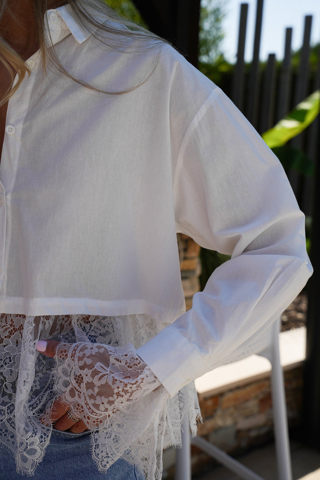 Blouse Dentelle Alica - Blanche