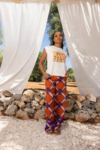 Le Pantalon Tracy Geo Tie And Dye Mauve