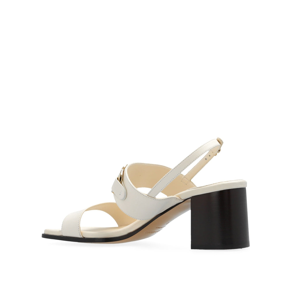 Sandales Salvatore Ferragamo Lou Leather - Cream - Femme