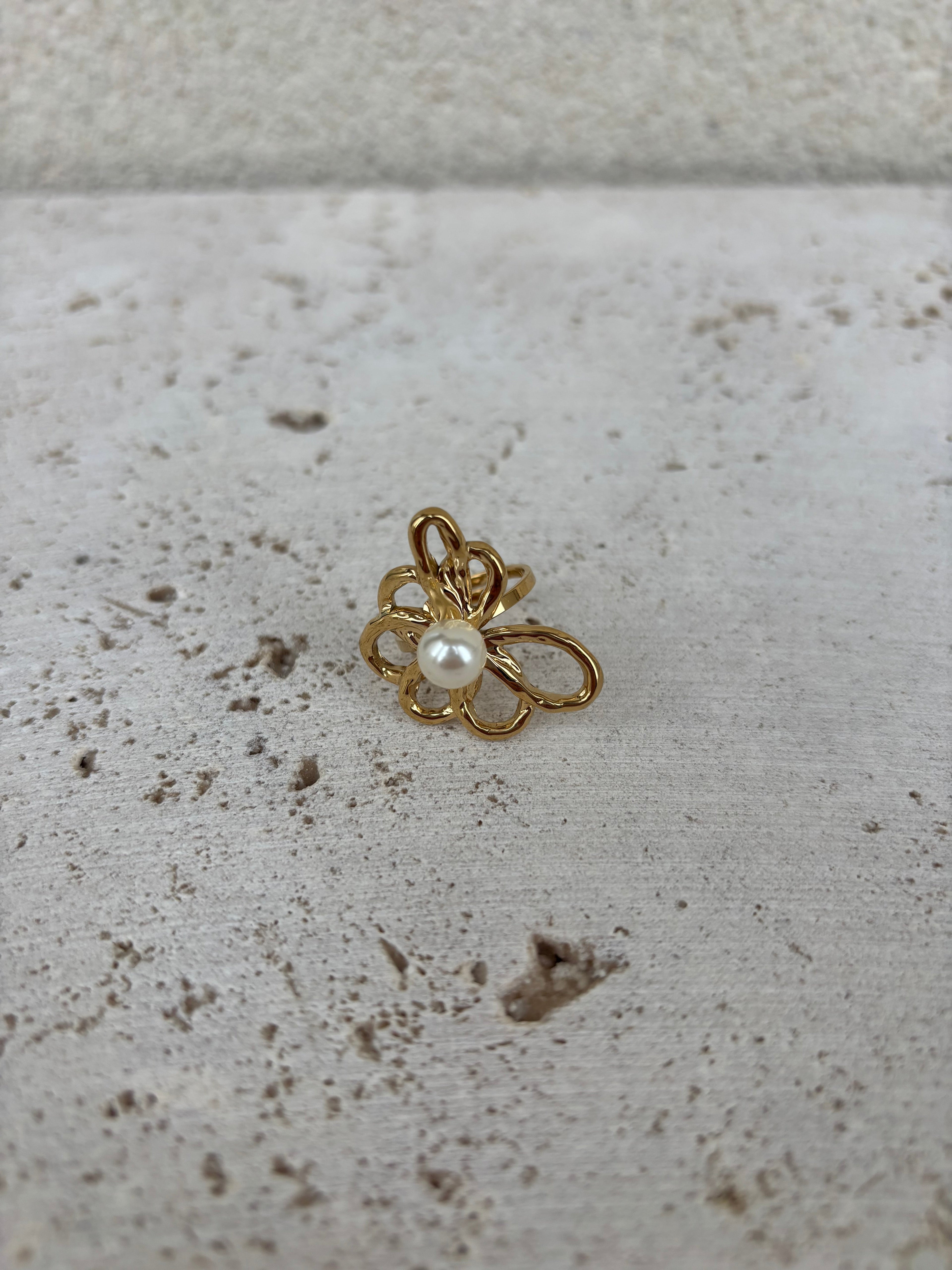 Bague Leave X Pearl