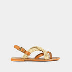 Jonak - Plagettes Winna Cuir/Corde  - Camel/Beige