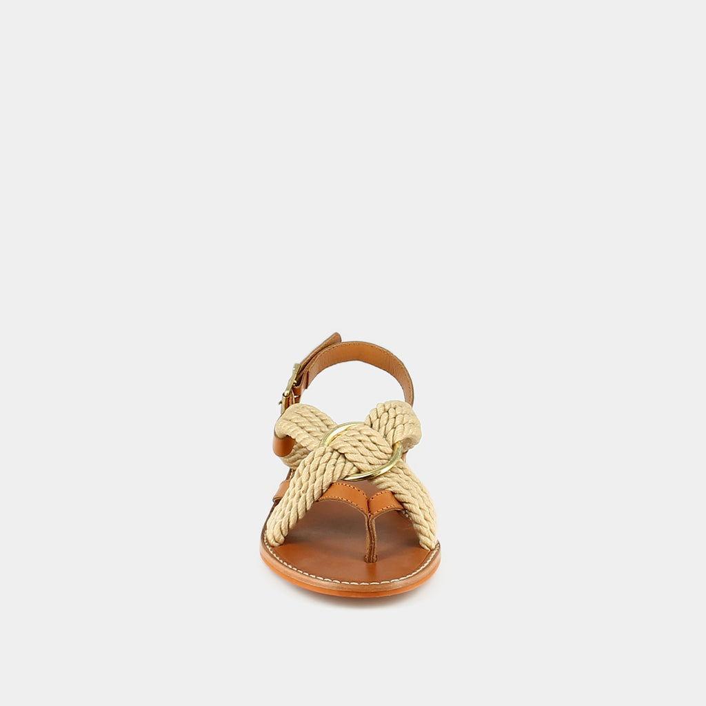 Jonak - Plagettes Winna Cuir/Corde  - Camel/Beige