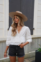 Blouse Brodée Cathy - Blanche