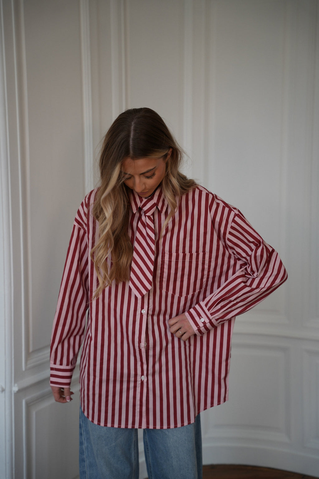 Chemise Cravate Bertille - Rose