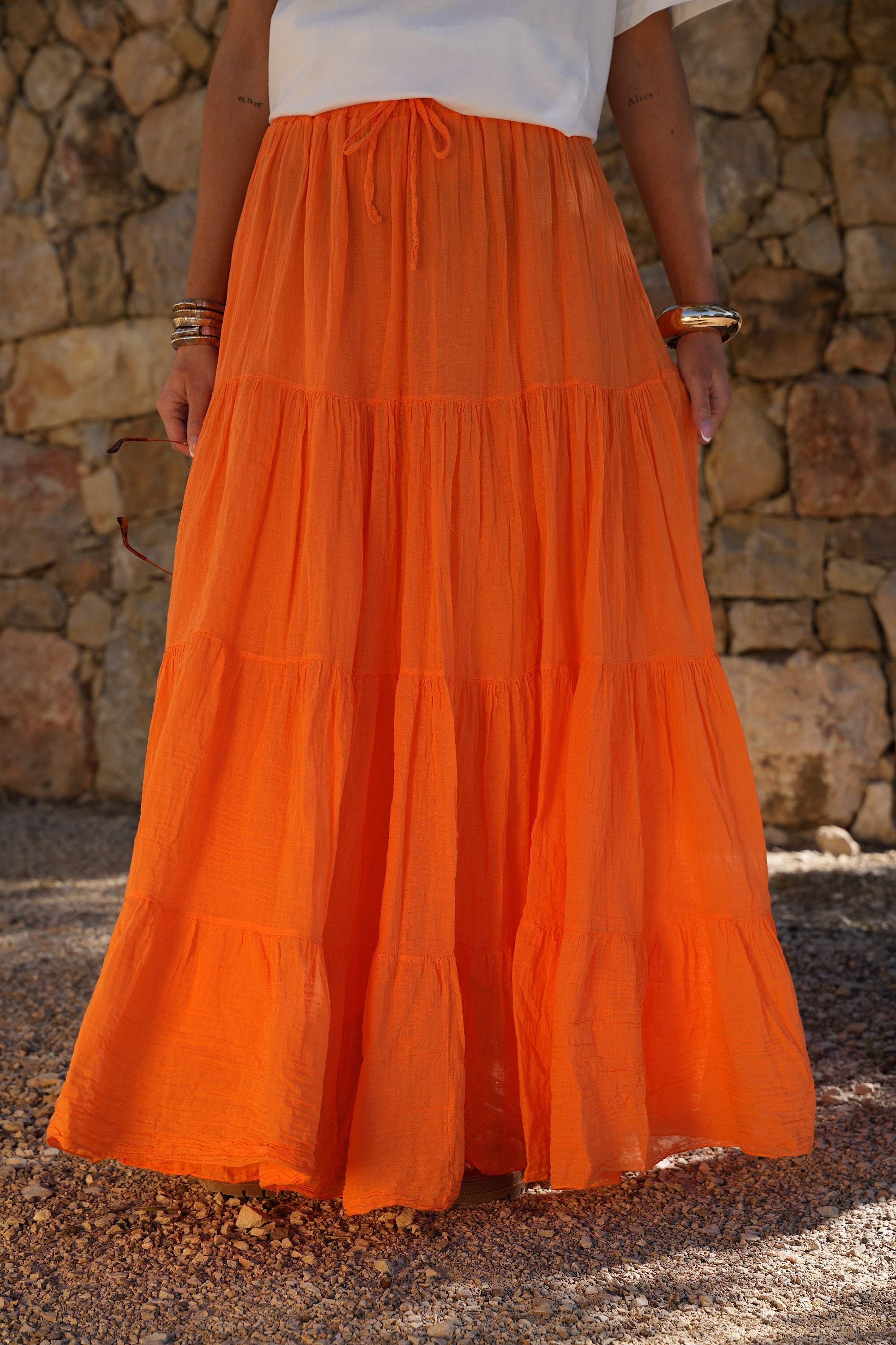 Jupe Longue Chloé - Orange
