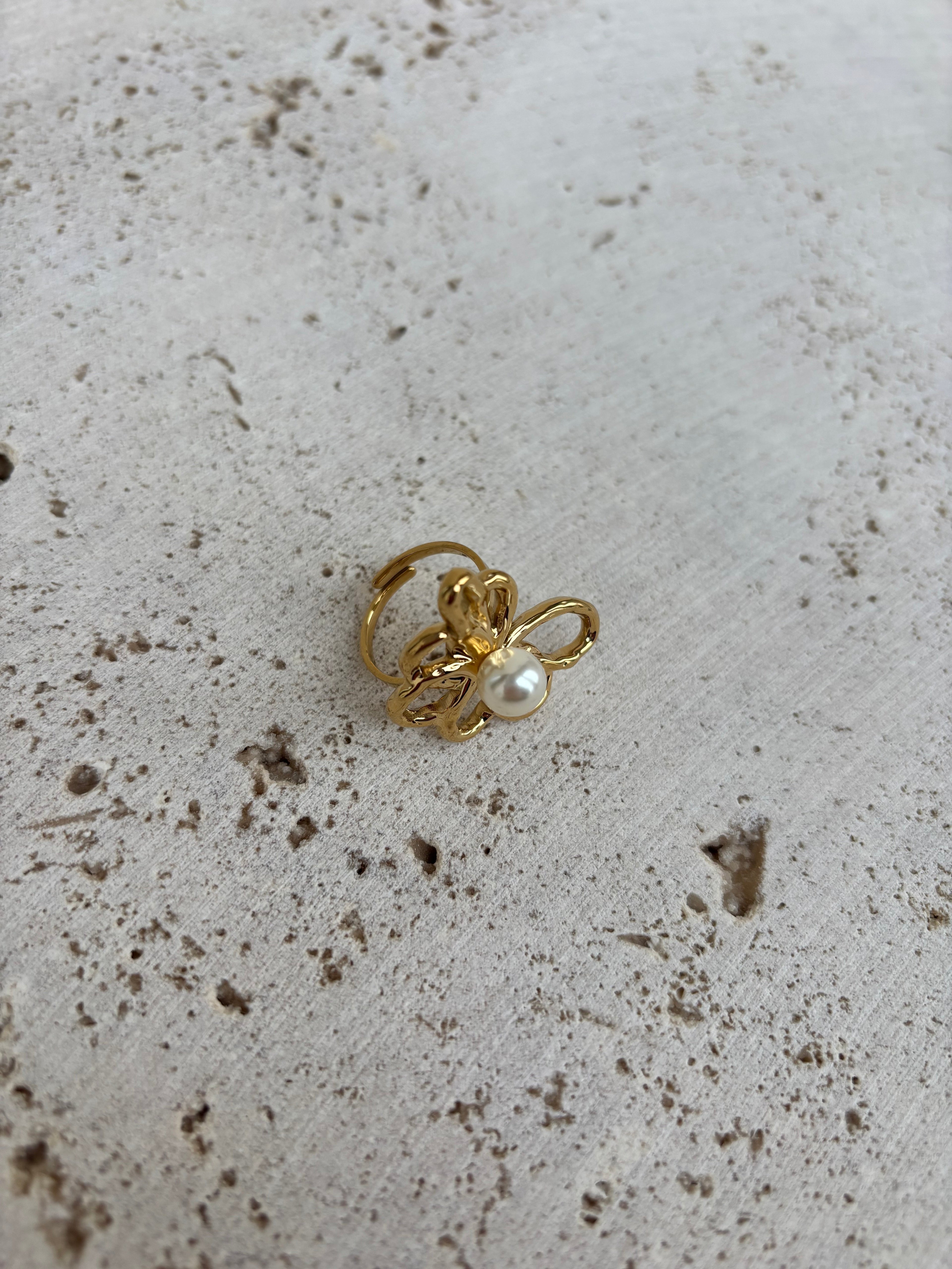 Bague Leave X Pearl