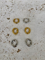 Boucles D'Oreilles Oval X Hoops