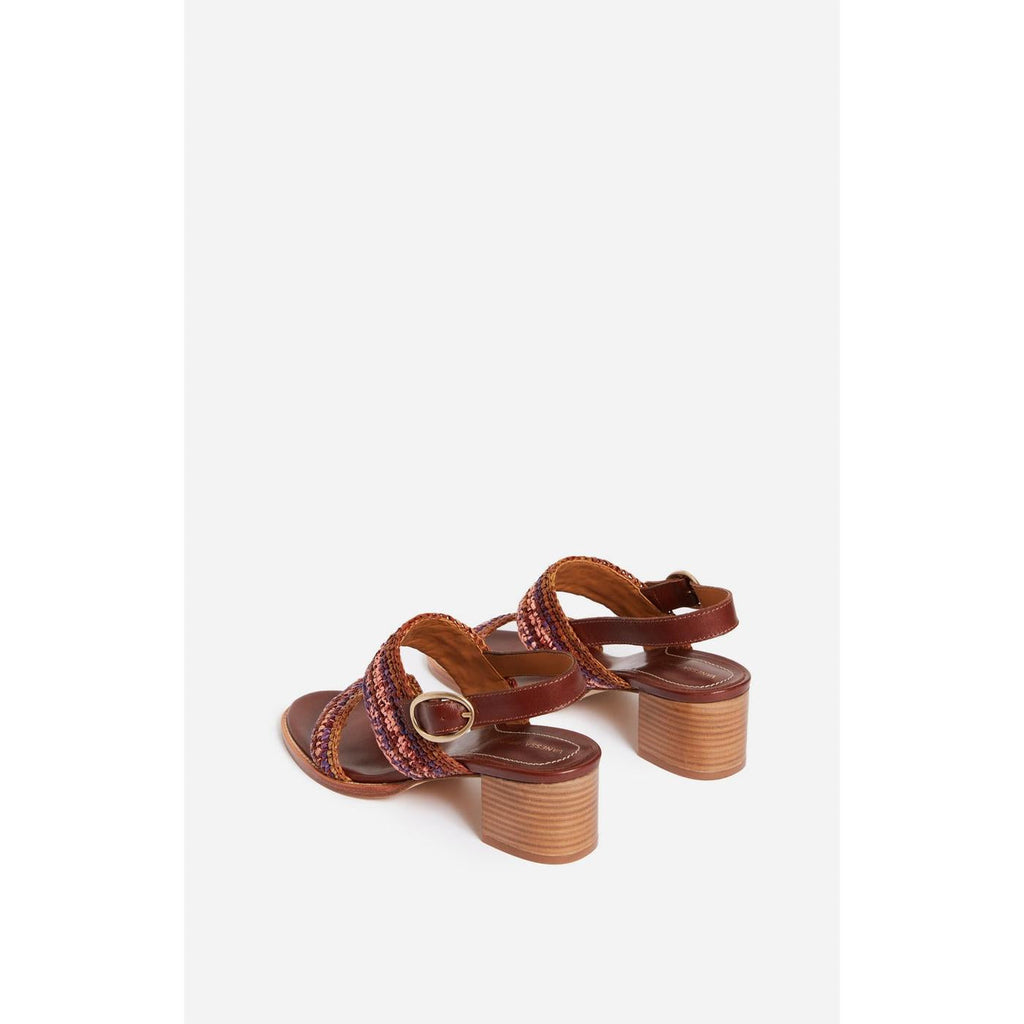 Vanessa Bruno - Sandales En Raphia & Cuir - Multico/Rose