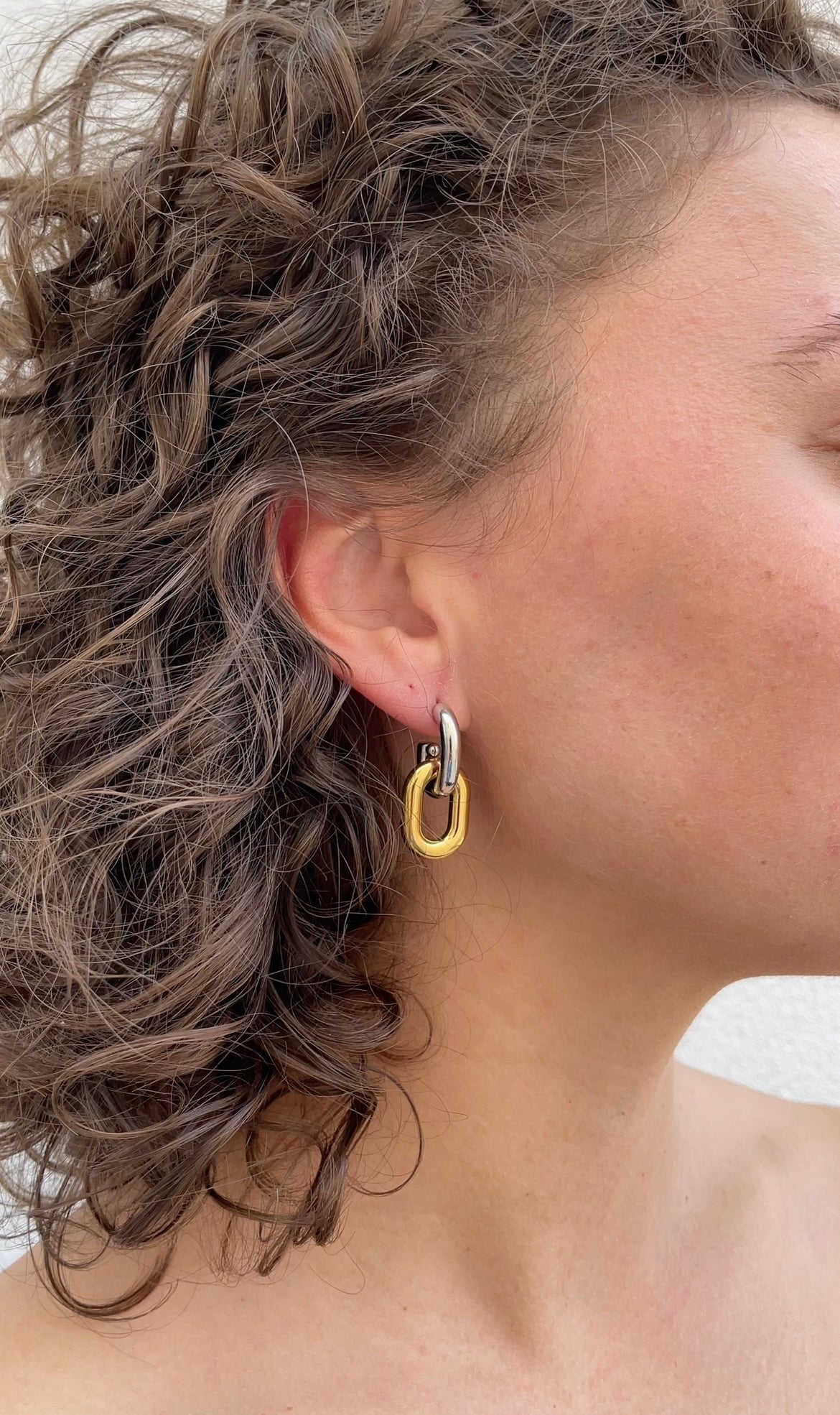Boucles D'Oreilles Mini Oval X Hoops
