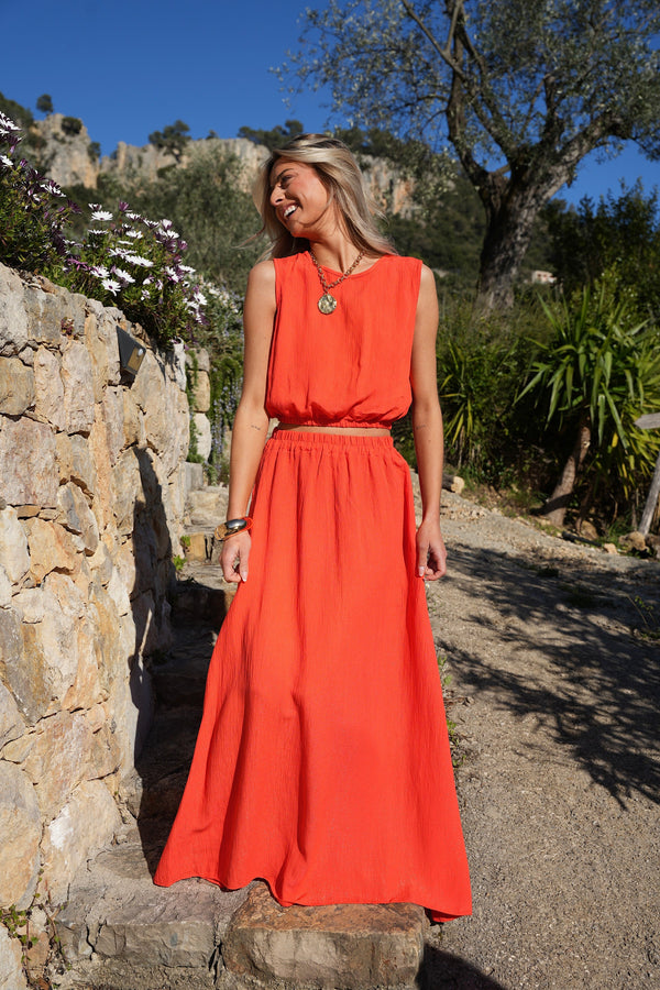 Ensemble Jupe/Top Elize - Corail