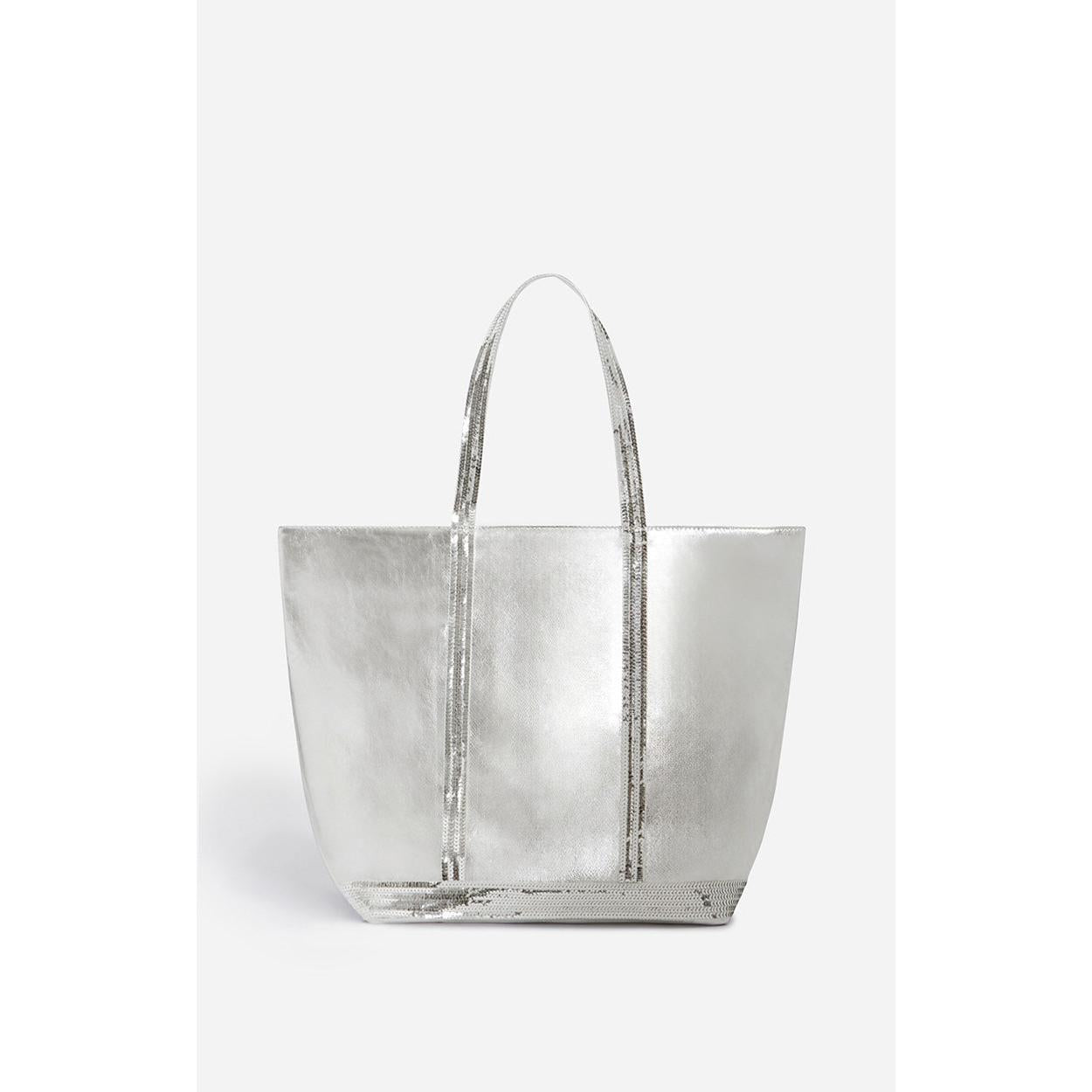 Vanessa Bruno - Cabas L En Cuir Lisse - Argent