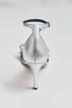 Catena Notte Silver & Glam High-Heel Ankle Sandal