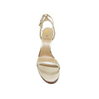 Valentino Leather Heel Sandals - Gold - Femme