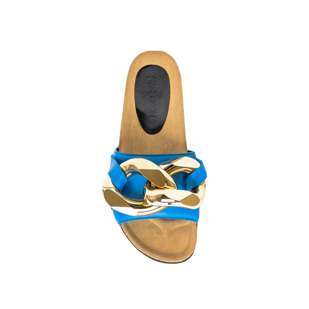 Jw Anderson Leather Flat Sandals - Blue - Femme
