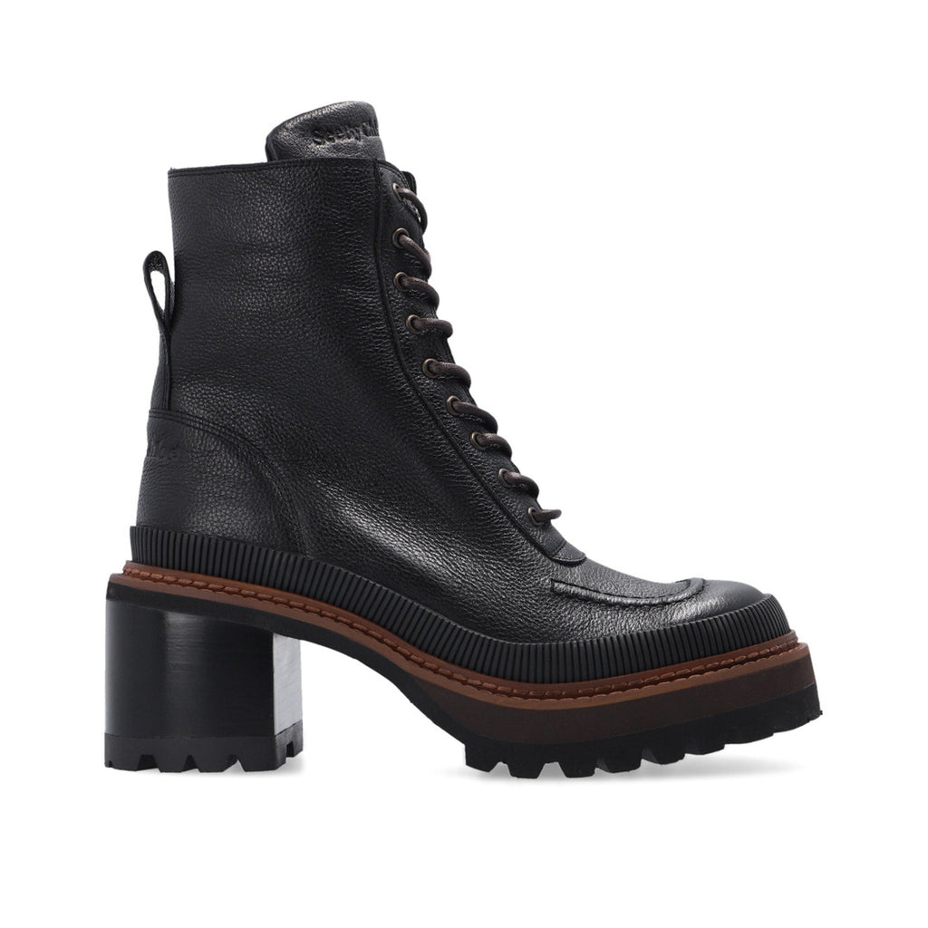 Bottes - See By Chloe Mahalia Leather Lace-Up  - Black