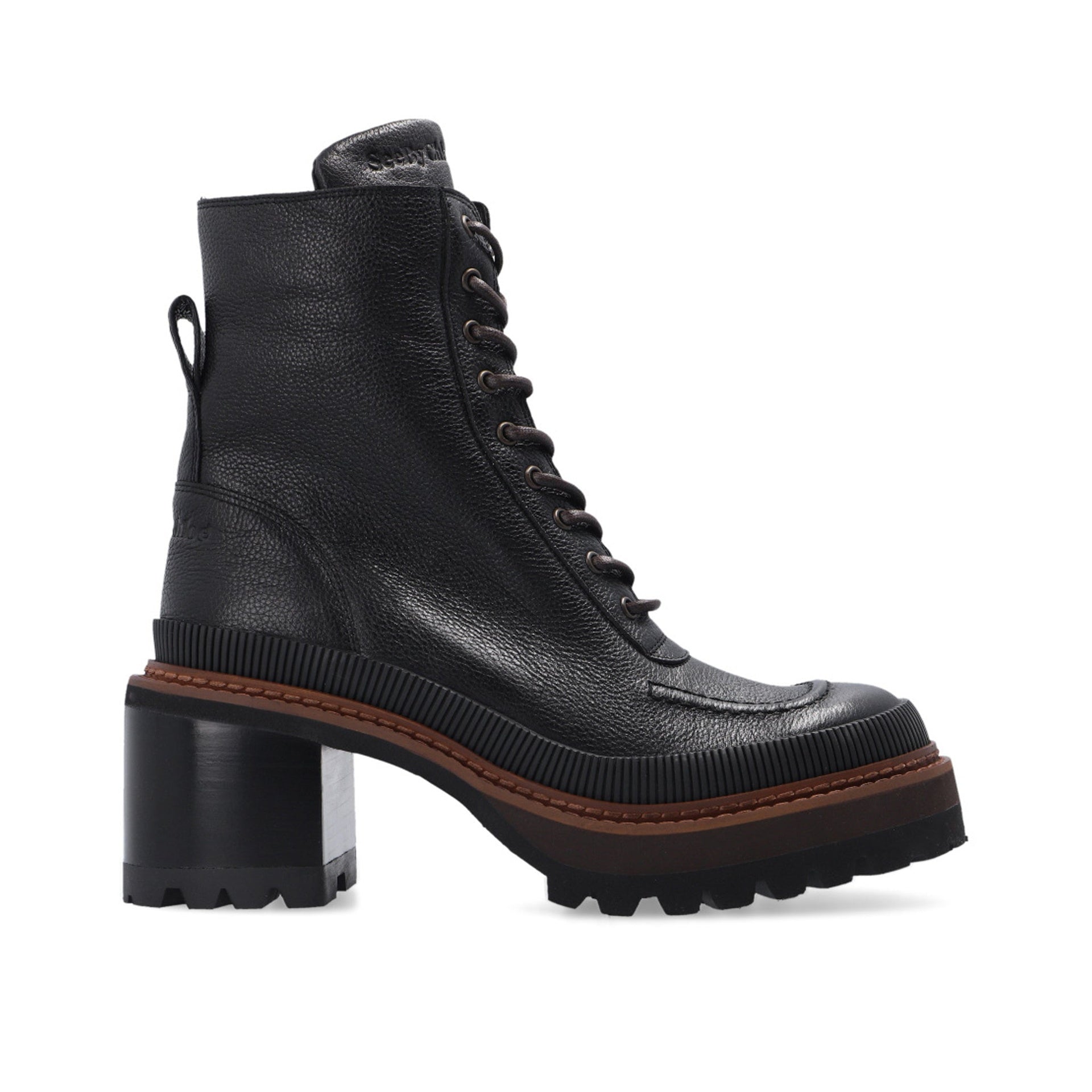 Bottes - See By Chloe Mahalia Leather Lace-Up  - Black