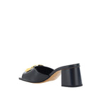 Sandales Valentino Garavani Vlogo Leather - Black - Femme