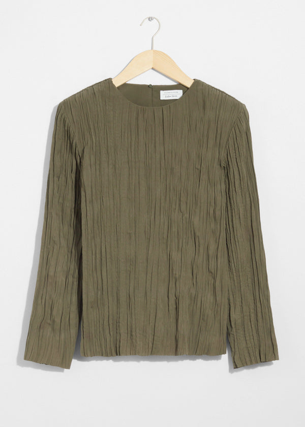 Top St Vanda Crincle Top - Kaki