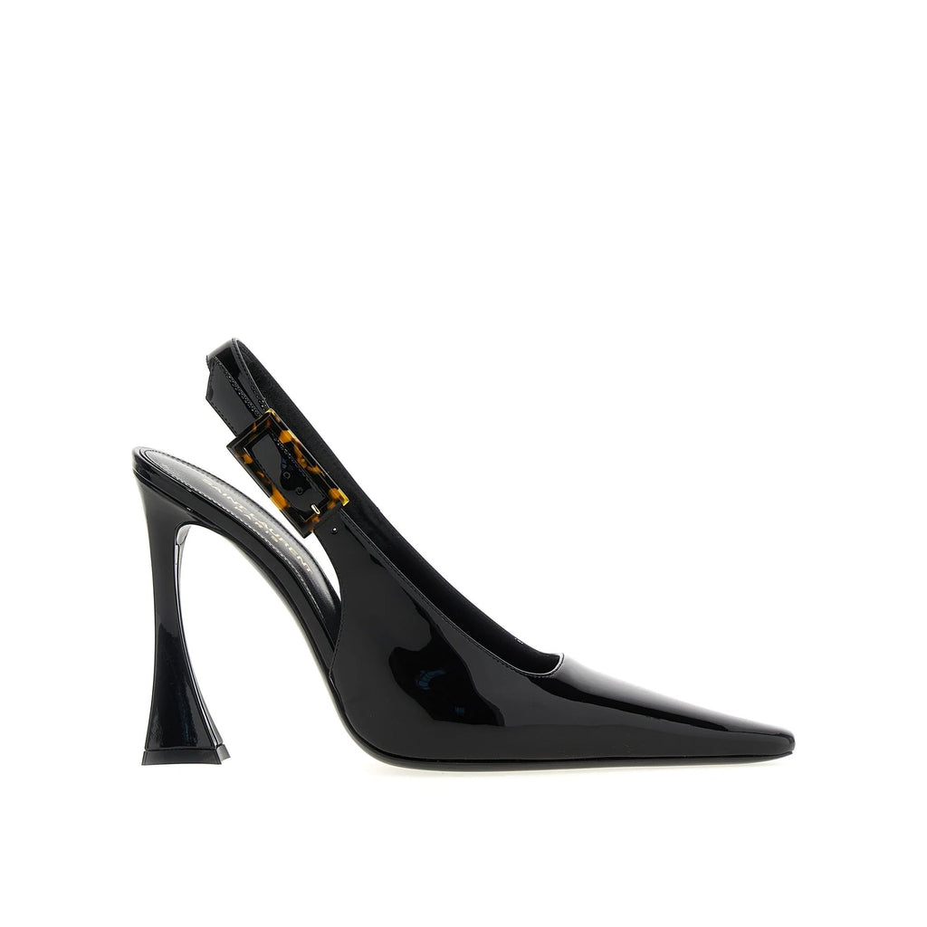 Escarpins Saint Laurent 'Dune' Leather Slingback - Black - Femme