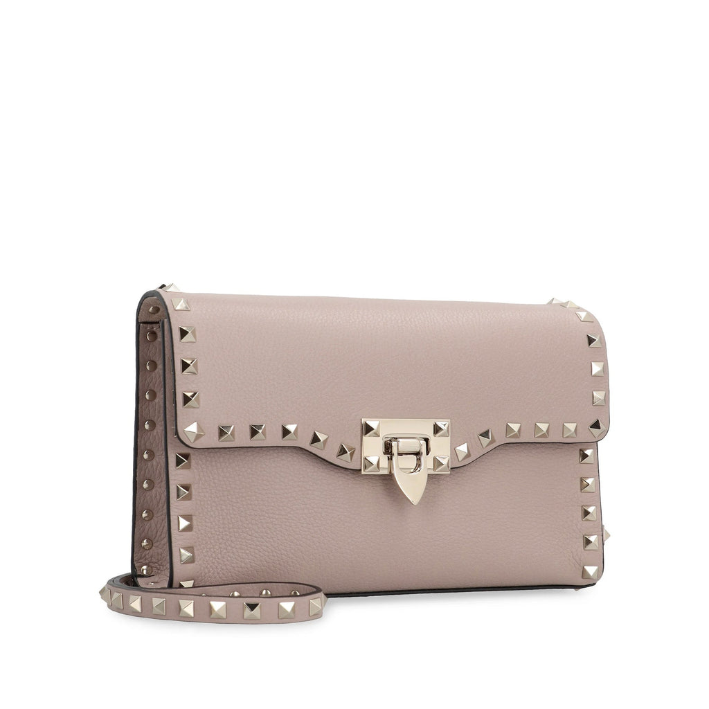 Valentino Garavani Rockstud Leather Crossbody Bag - Pink - Femme