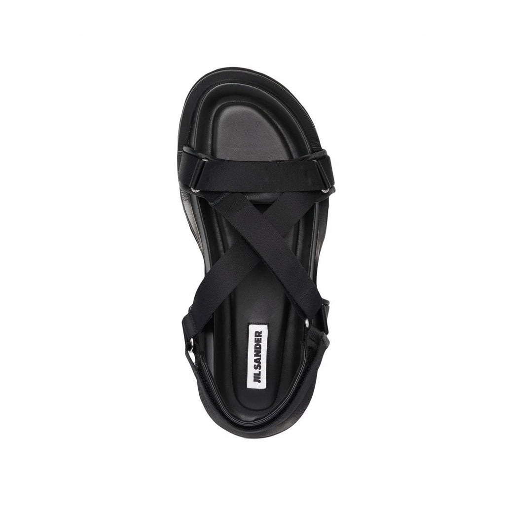 Jil Sander Velcro Strap Sandals - Black - Homme