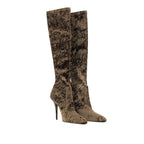 Bottes Saint Laurent Talia Velvet - Brown - Femme