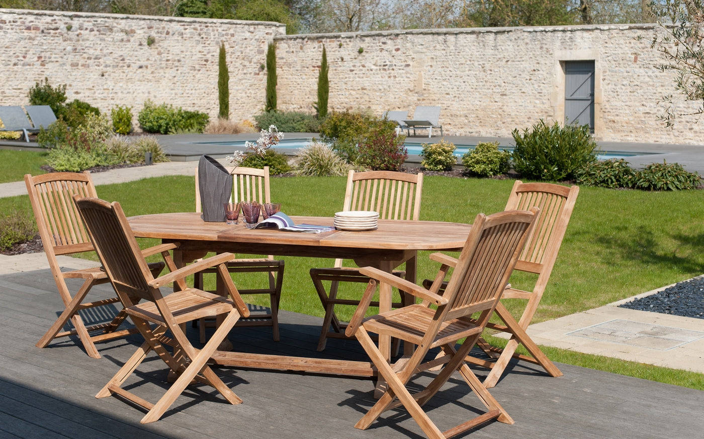 Fun - Table De Jardin 6/8 Pers - Marron