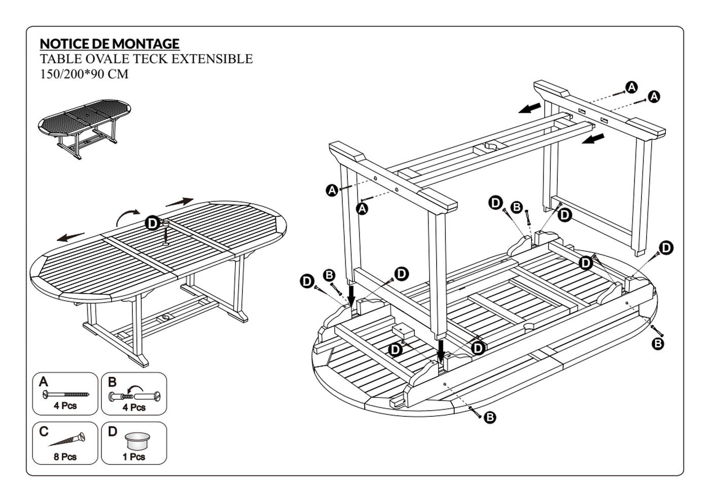 Fun - Table De Jardin 6/8 Pers - Marron