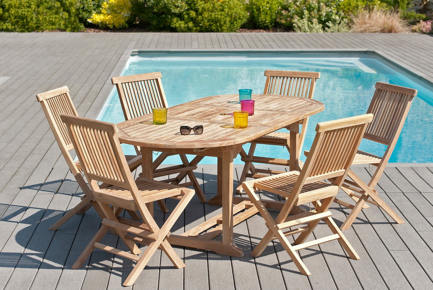 Fun - Salon De Jardin 6/8 Pers - Marron