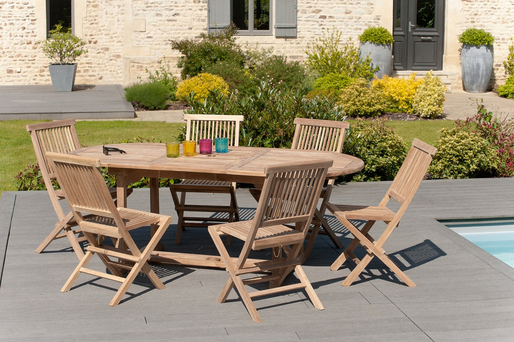 Fun - Salon De Jardin 6/8 Pers - Marron