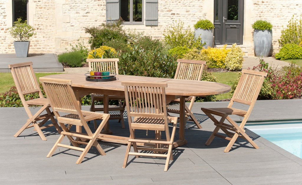 Fun - Salon De Jardin 8/10 Pers - Marron