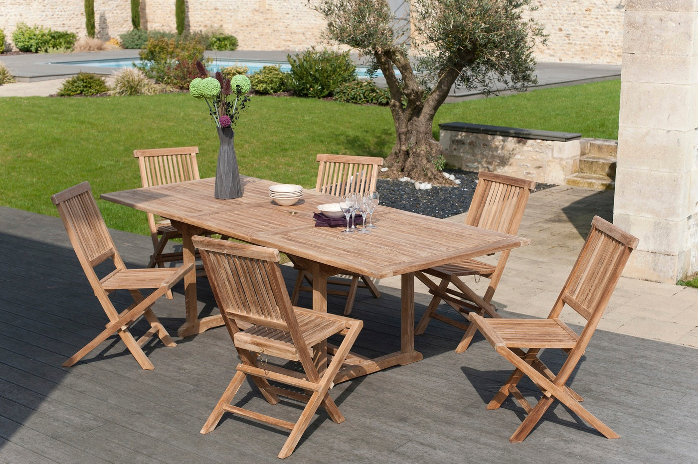 Fun - Salon De Jardin 8/10 Pers - Marron