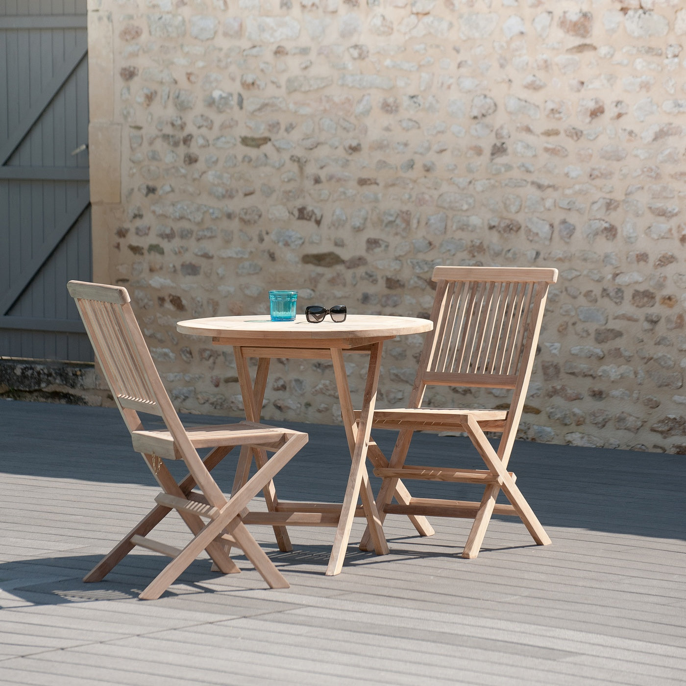 Fun - Lot De 2 Chaises Jardin - Marron