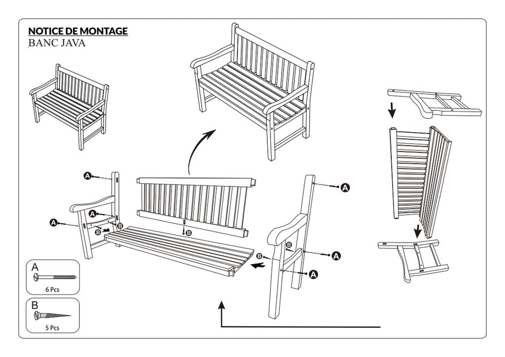 Fun - Banc De Jardin - Marron