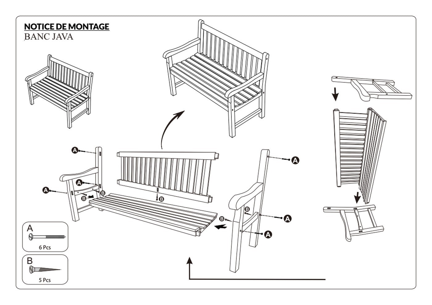 Fun - Banc De Jardin - Marron