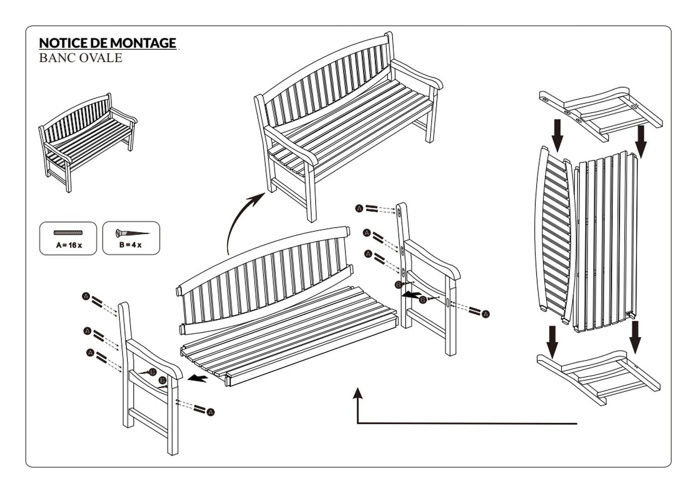 Fun - Banc De Jardin - Marron