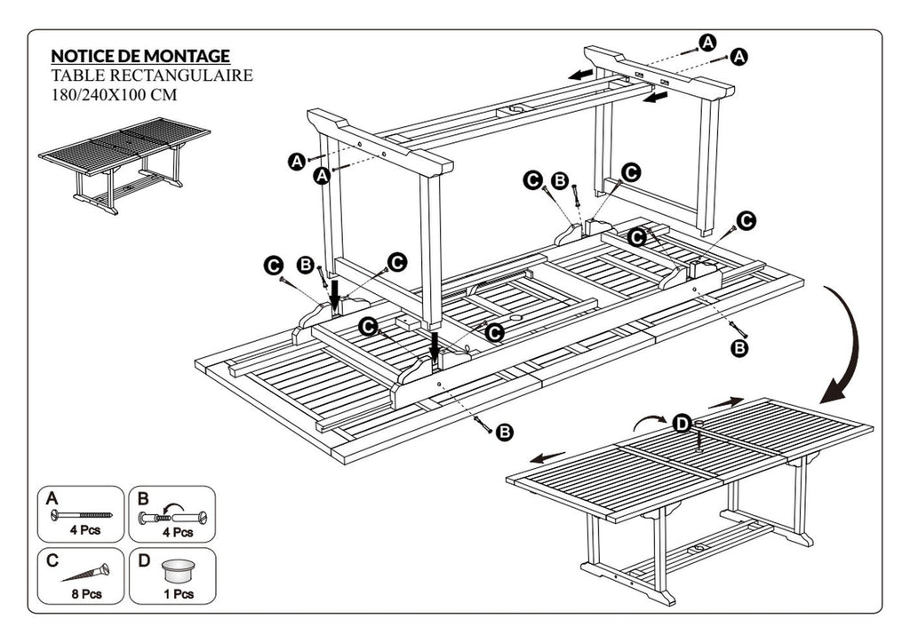Fun - Table De Jardin 8/10 Pers - Marron