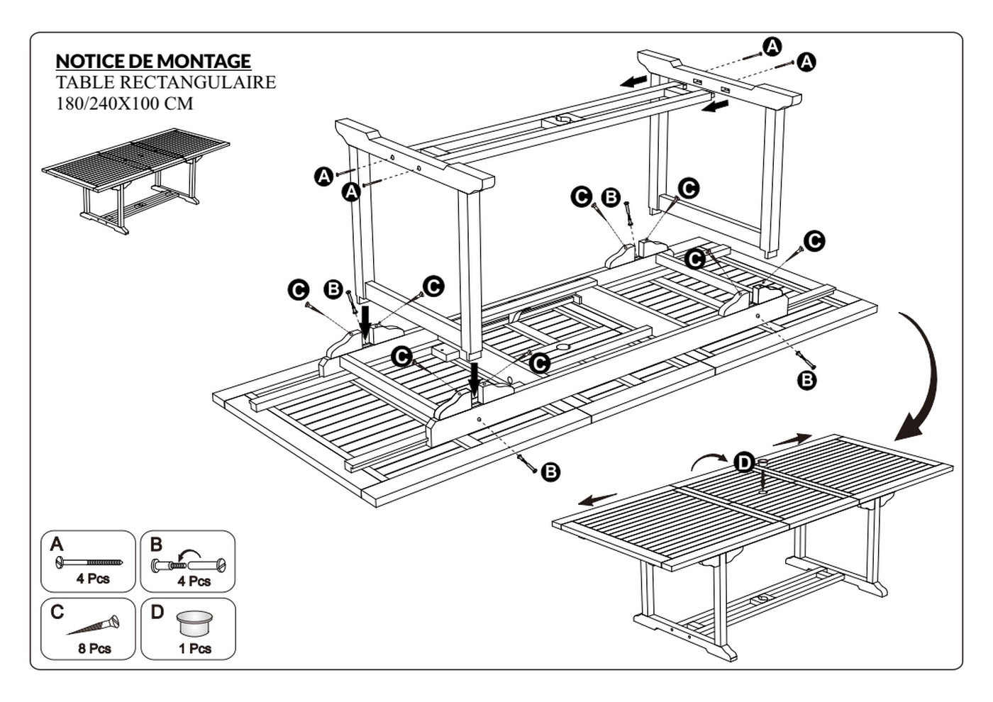Fun - Table De Jardin 8/10 Pers - Marron