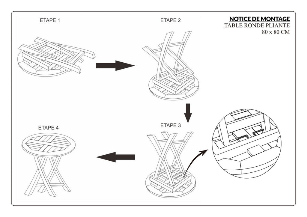 Fun - Table De Jardin 2 Pers - Marron