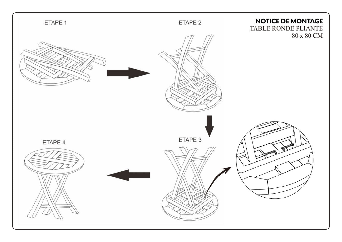 Fun - Table De Jardin 2 Pers - Marron