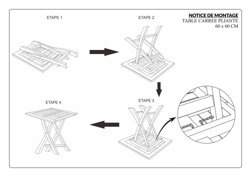 Fun - Table De Jardin 2 Pers - Marron