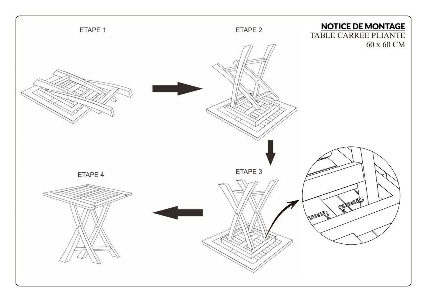 Fun - Table De Jardin 2 Pers - Marron
