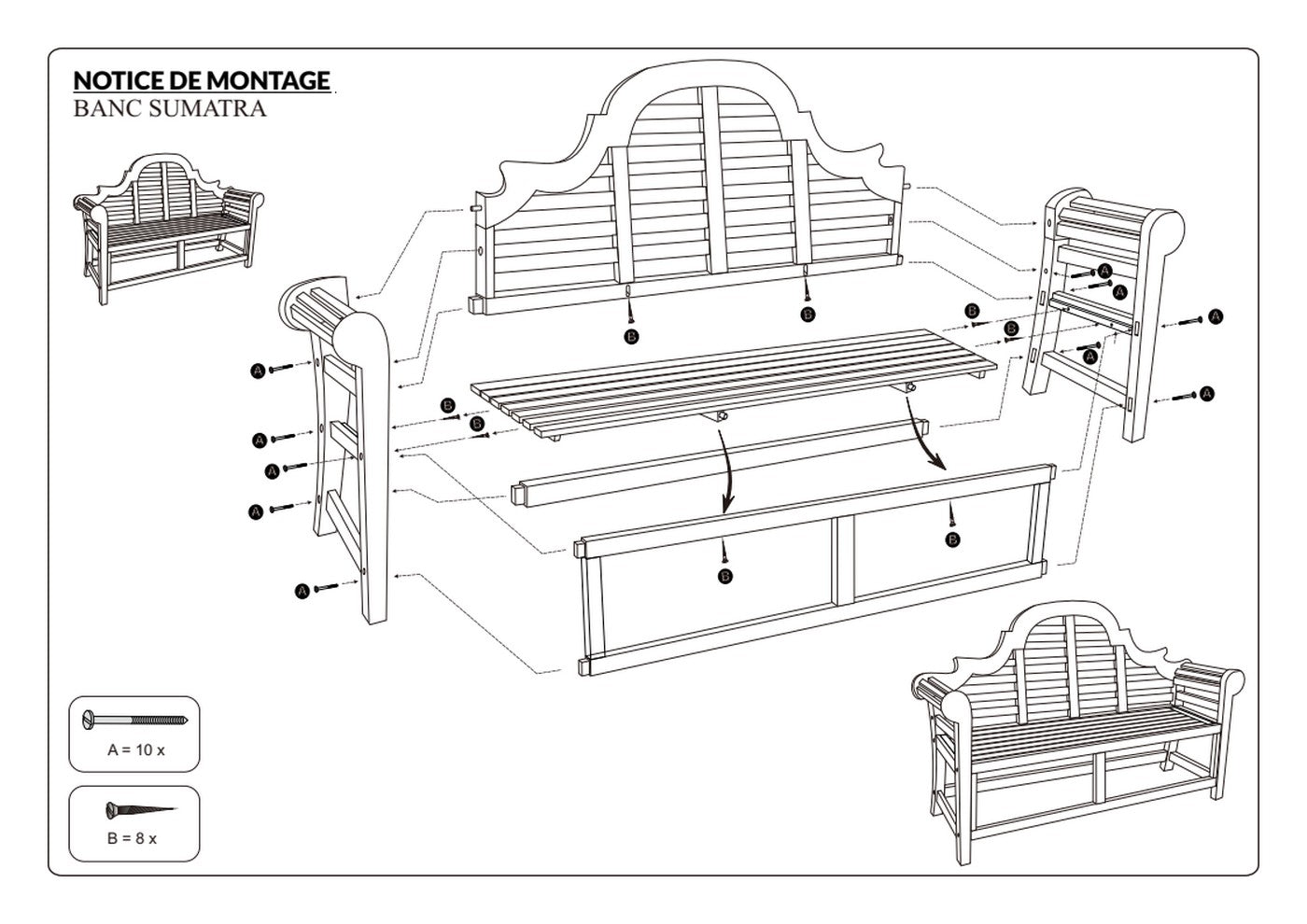 Fun - Banc De Jardin - Marron