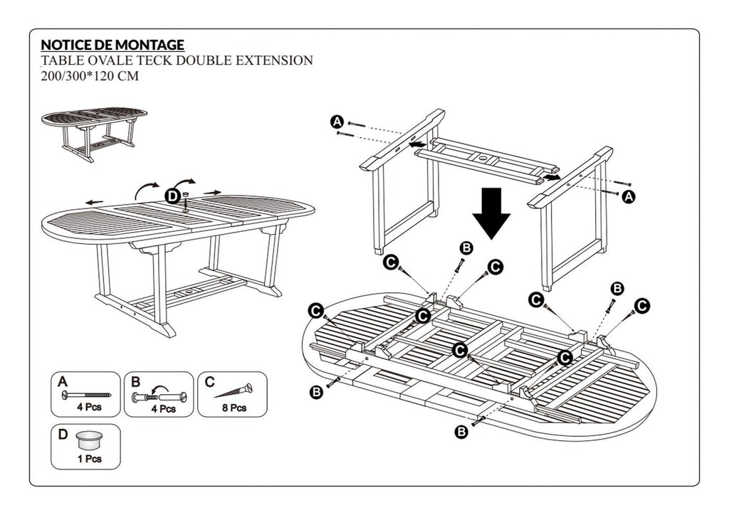 Fun - Table De Jardin 10/12 Pers - Marron